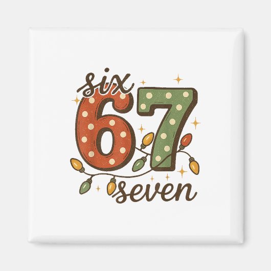 Kerstmis 67 Meme Zes Zeven 6-7 Grappige Internetgr Magneet (Voorkant)