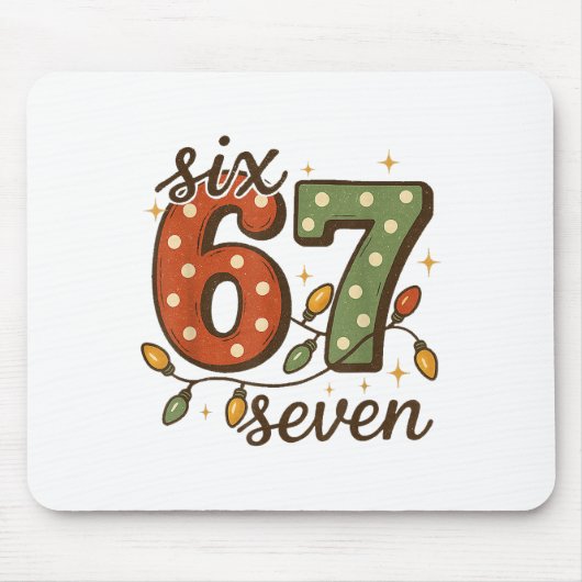 Kerstmis 67 Meme Zes Zeven 6-7 Grappige Internetgr Muismat (Voorkant)