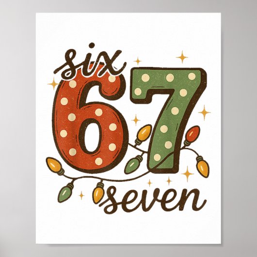 Kerstmis 67 Meme Zes Zeven 6-7 Grappige Internetgr Poster (Voorkant)