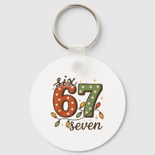 Kerstmis 67 Meme Zes Zeven 6-7 Grappige Internetgr Sleutelhanger (Voorkant)