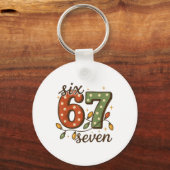 Kerstmis 67 Meme Zes Zeven 6-7 Grappige Internetgr Sleutelhanger (Voorkant)