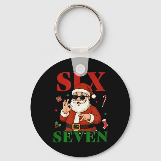 Kerstmis 67 Six Seven Grappige Gen Z Alpha Slaang Sleutelhanger (Voorkant)