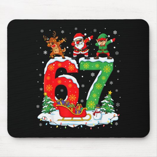 Kerstmis 67 Six Seven Meme Gen Alpha Rendier San Muismat (Voorkant)