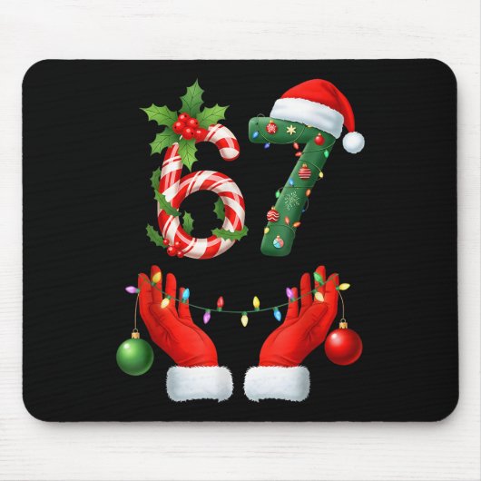 Kerstmis 67 Six Seven Meme Pyjama Feestdagen Gen A Muismat (Voorkant)