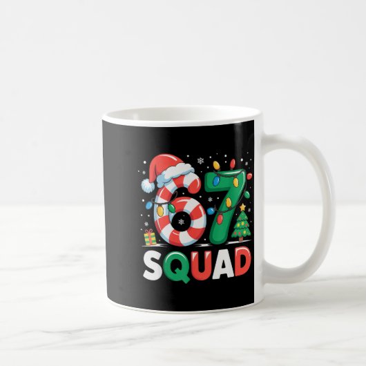 Kerstmis 67 Squad Grappige Candy Cane Lichtjes Vak Koffiemok (Rechts)