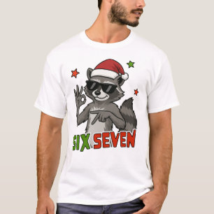 Kerstmis 67 Wasbeer T-shirt Zes Zeven Meme Vakanti