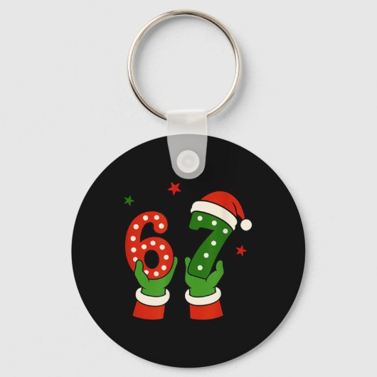 Kerstmis 67 Zes Zeven Grappige Gen Z Alpha Slaang Sleutelhanger (Voorkant)