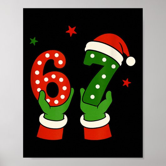 Kerstmis 67 Zes Zeven Grappige Gen Z Alpha Slaapka Poster (Voorkant)