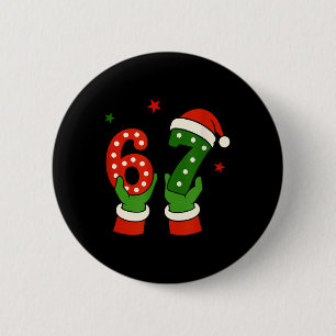 Kerstmis 67 Zes Zeven Grappige Gen Z Alpha Slang M Ronde Button 5,7 Cm