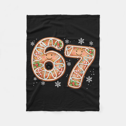 Kerstmis 6 7 Zes Zeven Grappig 67 Meme Peperkoek Fleece Deken (Voorkant)