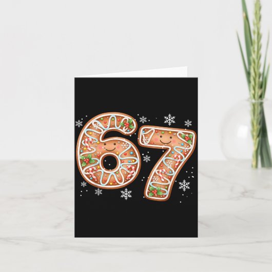 Kerstmis 6 7 Zes Zeven Grappig 67 Meme Peperkoek Kaart (Voorkant)