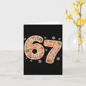 Kerstmis 6 7 Zes Zeven Grappig 67 Meme Peperkoek Kaart (Gele Bloem)
