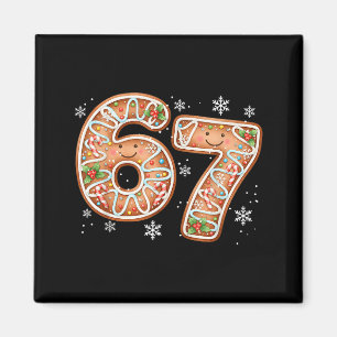 Kerstmis 6 7 Zes Zeven Grappig 67 Meme Peperkoek  Magneet