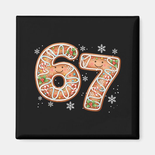 Kerstmis 6 7 Zes Zeven Grappig 67 Meme Peperkoek Magneet (Voorkant)