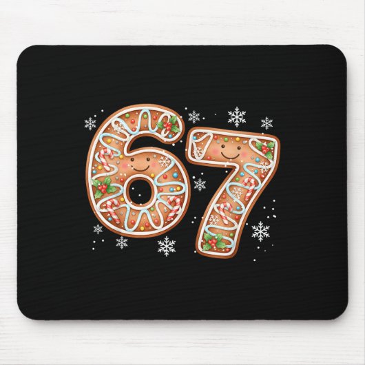 Kerstmis 6 7 Zes Zeven Grappig 67 Meme Peperkoek Muismat (Voorkant)