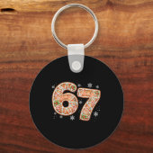 Kerstmis 6 7 Zes Zeven Grappig 67 Meme Peperkoek Sleutelhanger (Voorkant)