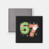 Kerstmis 6 7 Zes Zeven Grappig 67 Meme Sinterklaas Magneet (Voorkant / Achterkant)