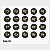Kerstmis 6 7 Zes Zeven Grappig 67 Meme Sinterklaas Ronde Sticker (Vel)
