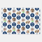 Kerstmis 6 Foto's Monogram VREDE LIEFDE VREUGDE Inpakpapier Vel (Voorkant 3)