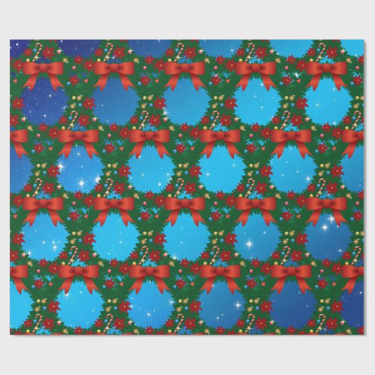 Kerstmis (76x152cm) Krans Inpakpapier (Vlak)