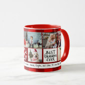 Kerstmis 7 foto's raster beste oma Red plaid Mok (Voorkant rechts)