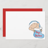 Kerstmis 7 x 5 inch blauwHartelijk dank, 2 zijkant Kaart (Voorkant / Achterkant)