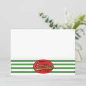 Kerstmis, 7 x 5 inch Retro Hartelijk dank, 2 zijde Kaart (Staand voorkant)