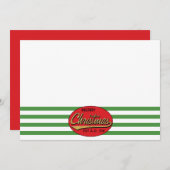 Kerstmis, 7 x 5 inch Retro Hartelijk dank, 2 zijde Kaart (Voorkant / Achterkant)