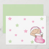 Kerstmis, 7 x 5 inch roze, bedankt/2 zijdes/vlak kaart (Voorkant / Achterkant)