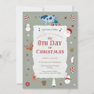 Kerstmis 8e dag Kerstmis Nieuwjaar Xmas Kaart