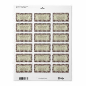 Kerstmis 9: Damasontwerp 9 Retouradres Etiket (Full Sheet)