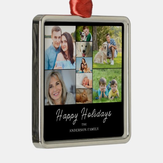 Kerstmis 9 Fotocollage Metalen Ornament (Rechts)