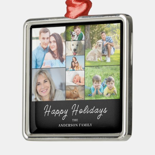 Kerstmis 9 Fotocollage Metalen Ornament (Links)