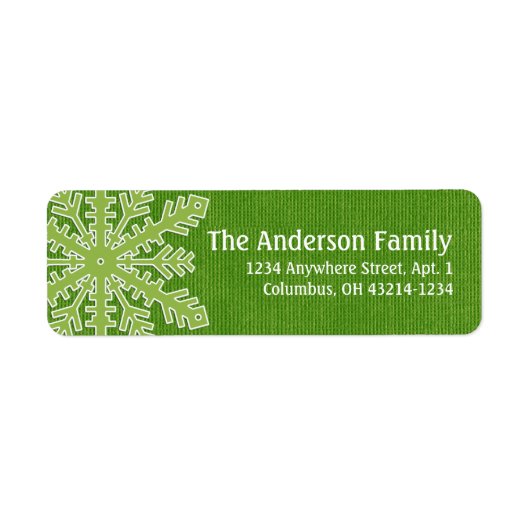 Kerstmis 9: Snowflake 2 Retouradreslabels Etiket (Voorkant)