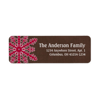 Kerstmis 9: Snowflake 4c Retouradreslabels Etiket