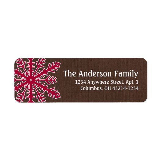 Kerstmis 9: Snowflake 4c Retouradreslabels Etiket (Voorkant)