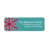 Kerstmis 9: Snowflake 4e Return Address Labels (Voorkant)