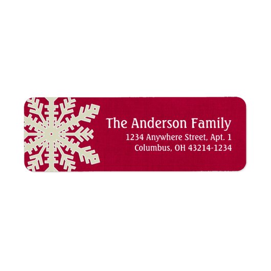 Kerstmis 9: Snowflake 5e Return Address Labels (Voorkant)