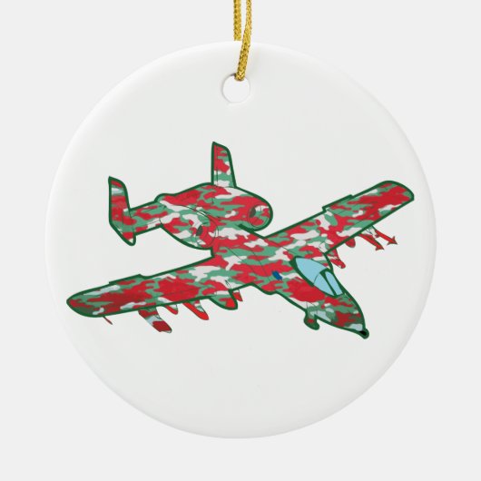 Kerstmis A-10 Warthog Keramisch Ornament (Voorkant)