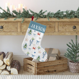 Kerstmis aan de kust Nautisch Gepersonaliseerd Kleine Kerstsok