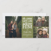 Kerstmis - Aanbid Hem - 3 foto collage Feestdagenkaart (Voorkant)