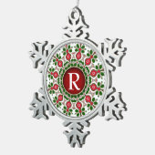 Kerstmis Aandenken Monogram Tin Ornament (Rechts)