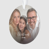 Kerstmis Aangepast 2-foto Wit Schrift Ornament (voorkant)