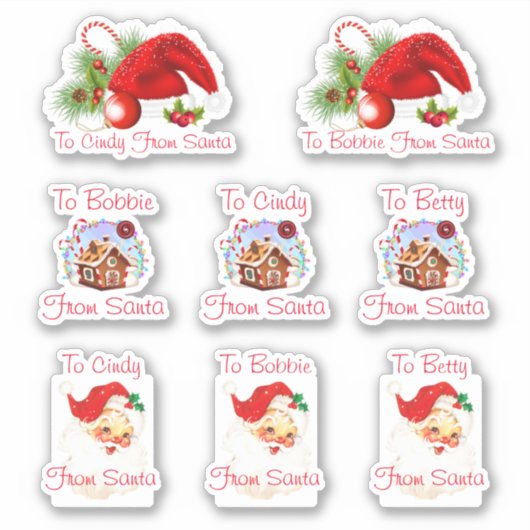 Kerstmis aangepast aan de kerstman van de Sticker (Voorkant)