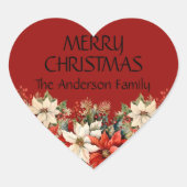 Kerstmis Aangepast Hart Sticker (Voorkant)