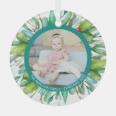 Kerstmis - Aangepast Modern Wreatfoto - Lijst Glas Ornament (Voorkant)