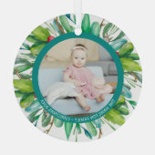 Kerstmis - Aangepast Modern Wreatfoto - Lijst Glas Ornament (Achterkant)