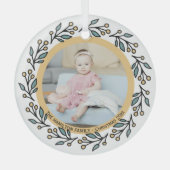 Kerstmis - Aangepast Modern Wreatfoto - Lijst Glas Ornament (Voorkant)