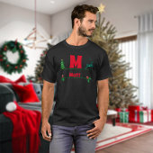 Kerstmis Aangepast Monogram & Naam T-shirt