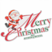 Kerstmis Aangepast Prettig Kerstfeest Sticker (Voorkant)